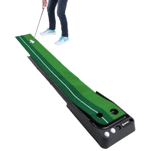 ProSkill Indoor-Outdoor Golf Putting Mat with Ball Return