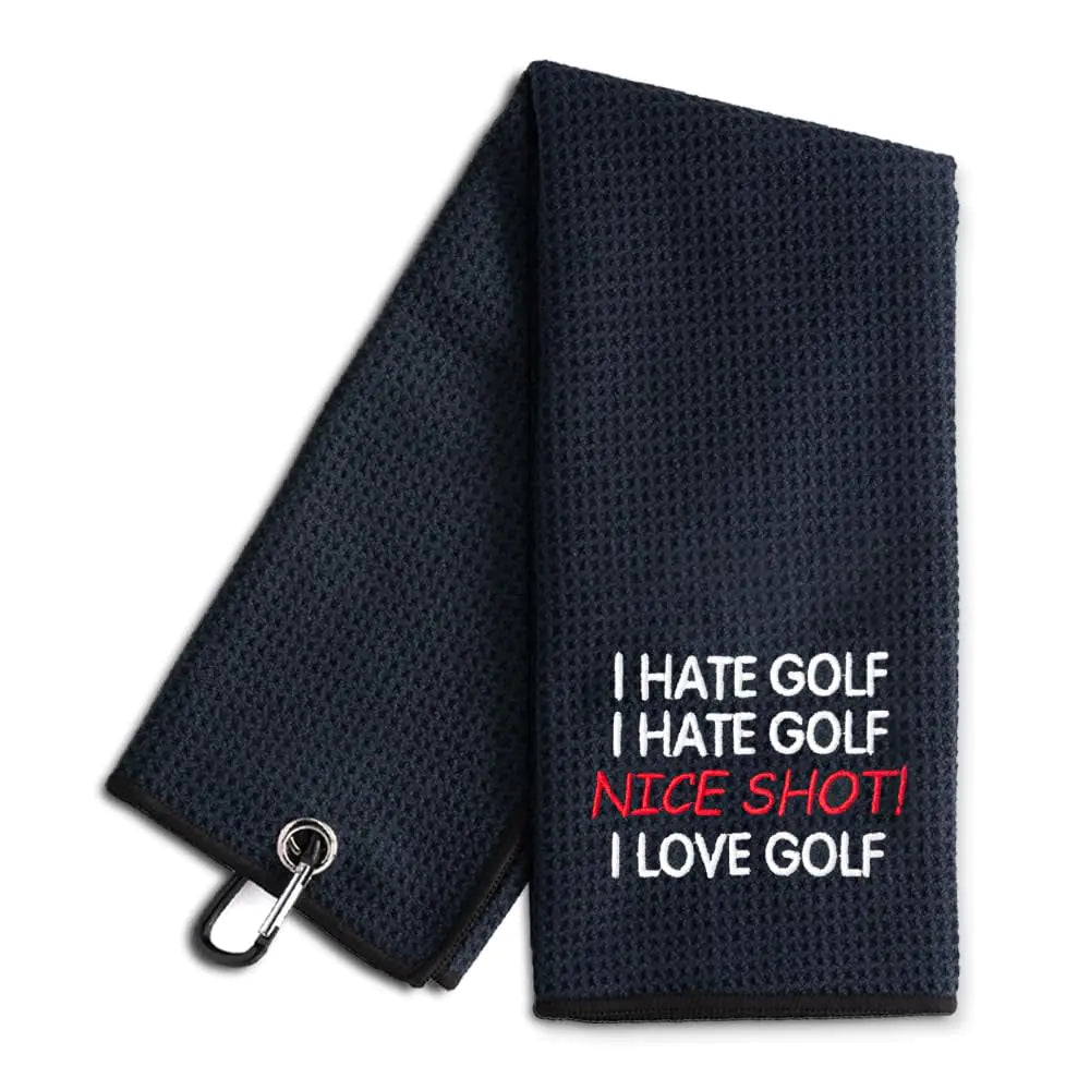WUUCKOO Embroidered Golf Humor Towel with Clip